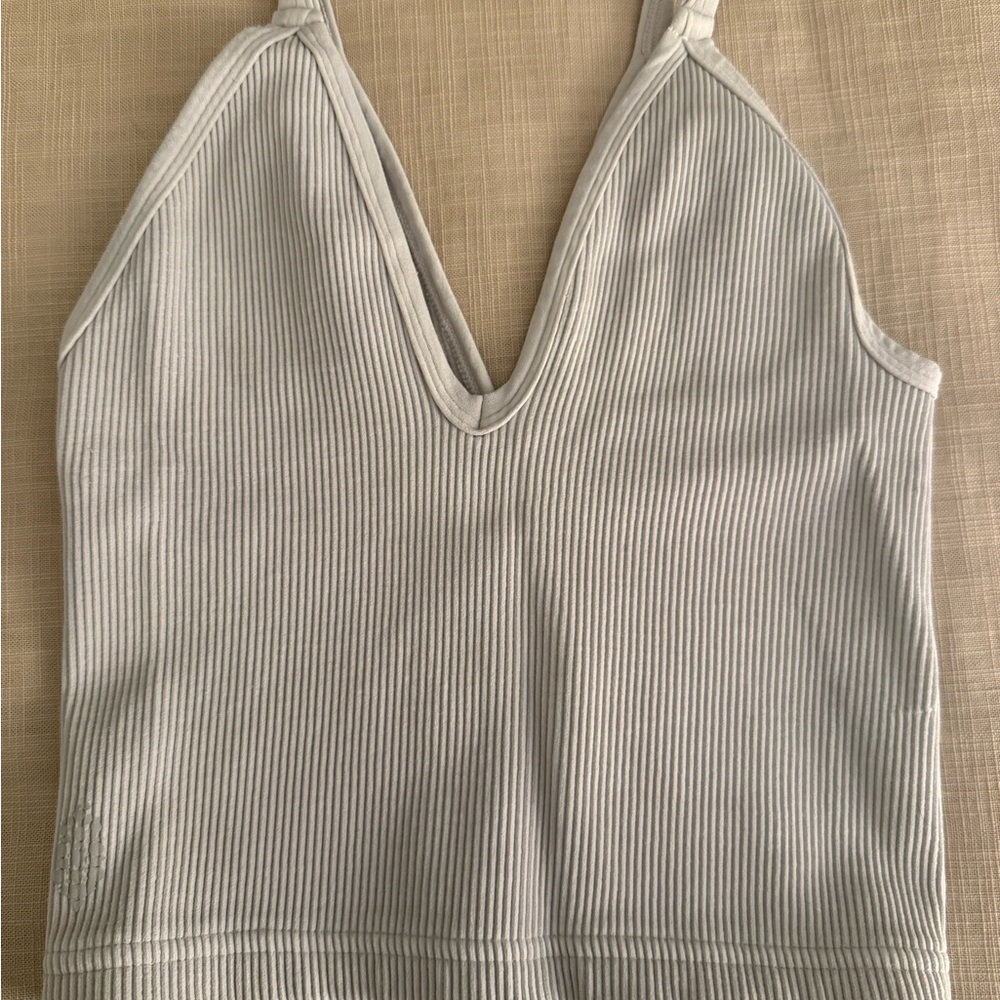 FP Movement by Free People Gray Ribbed Tank Top